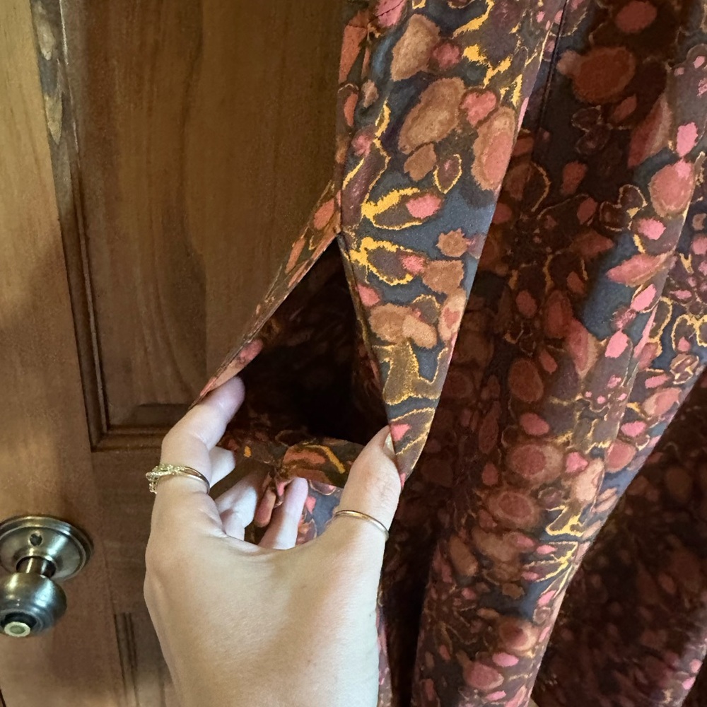Toad&Co Brown and Auburn Floral petal Dress size large - Picture 8 of 8